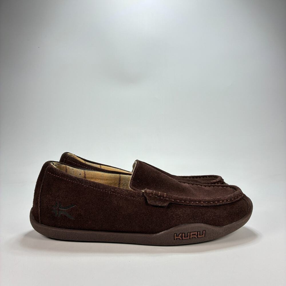 KURU Loft Java Brown Suede Comfort Slip On Moccasin Loafer Slippers Men's Sz 12M
